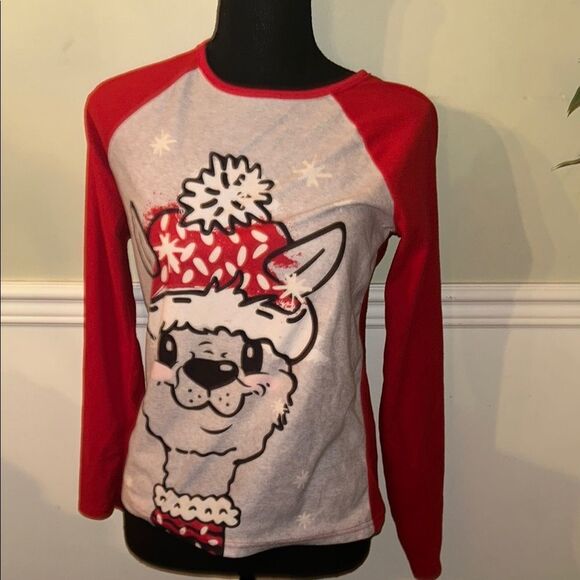Red and Gray Llama Christmas Sweater - Picture 1 of 4